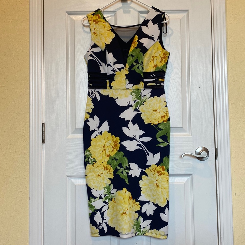 Max Studio Floral Sleeveless Bodycon Dress